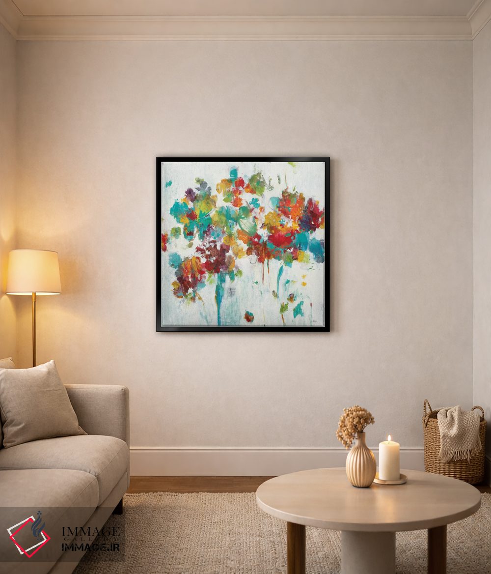 تابلو انتزاعی شکوفه های رنگارنگ اثر لیزا ریجرز - D5B