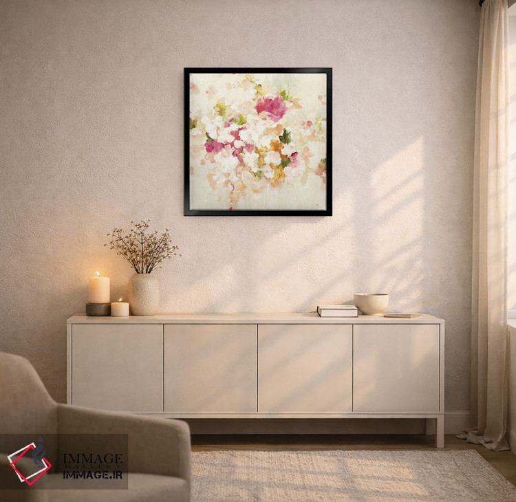 تابلو انتزاعی الهام گر گل ها ۴ اثر لیزا ریجرز - D5B