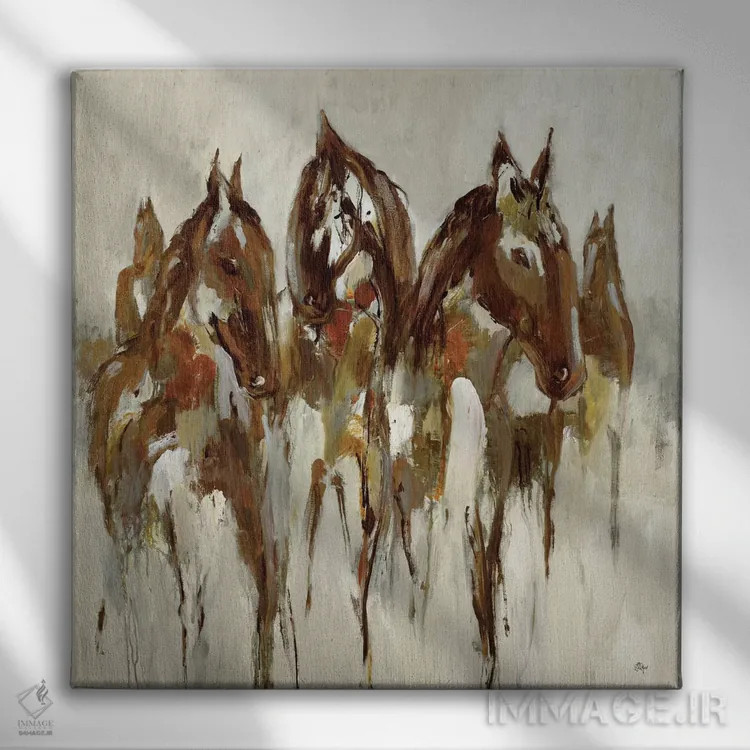 تابلو دکوراتیو اسب سوار اثر لیزا ریجرز - نمای روبهرو روی دیوار