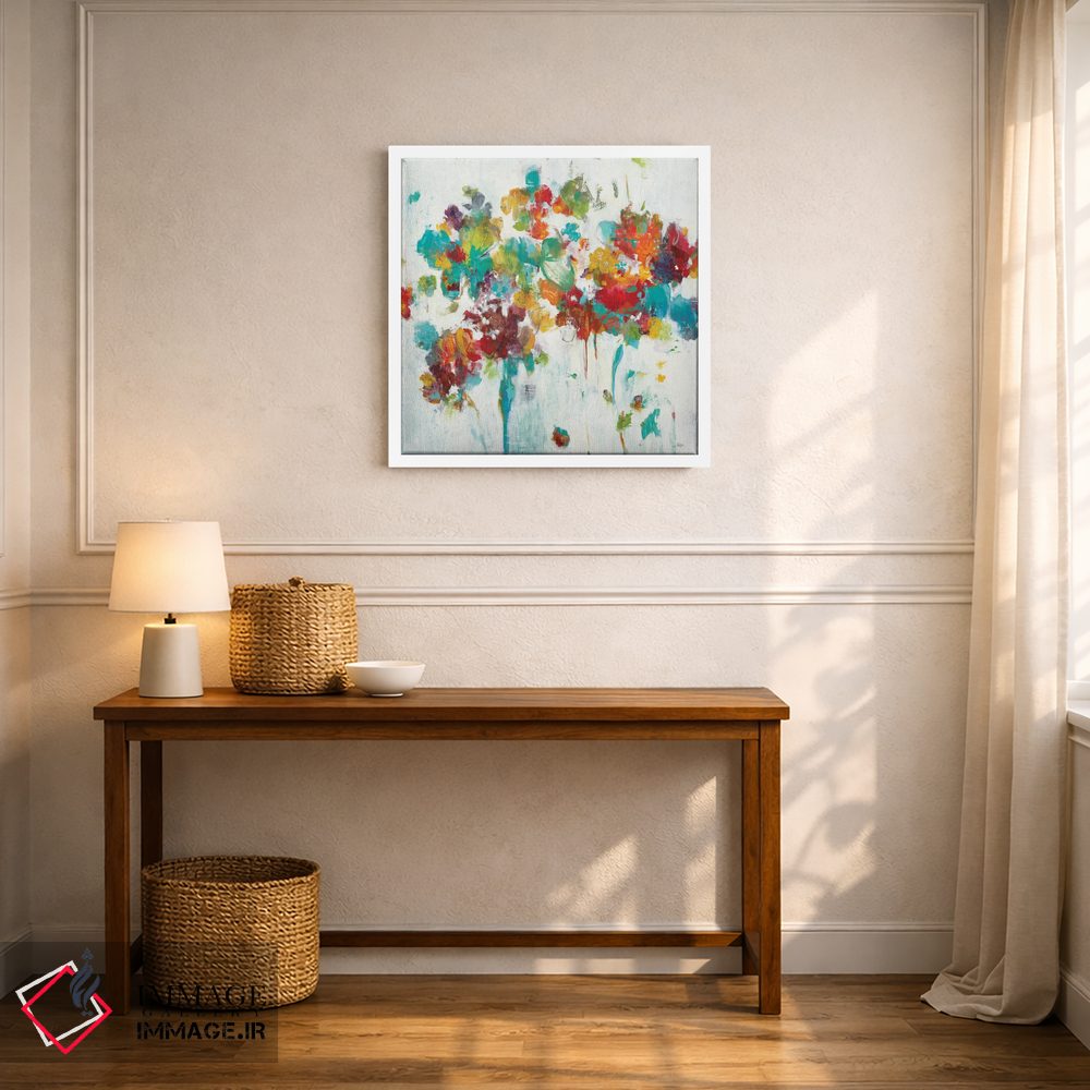 تابلو انتزاعی شکوفه های رنگارنگ اثر لیزا ریجرز - D6W