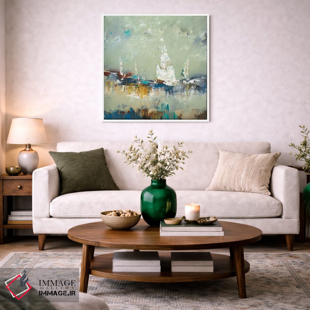 تابلو انتزاعی دور شدن با قایق اثر لیزا ریجرز - D2W