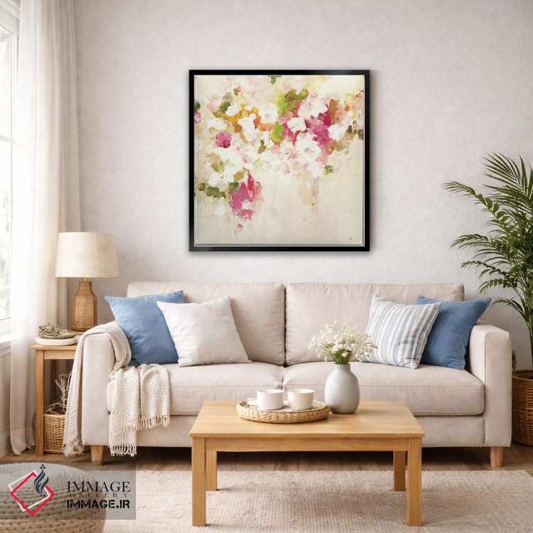 تابلو انتزاعی الهام گر گل ها ۳ اثر لیزا ریجرز - D6B