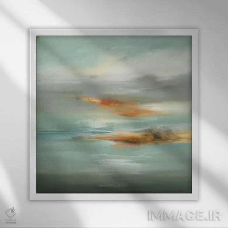 تابلو انتزاعی به سوی دوردست دو اثر لیزا ریجرز - نمای قابدار سفید