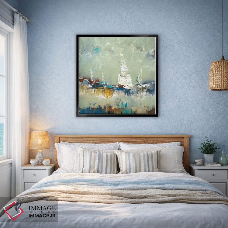 تابلو انتزاعی دور شدن با قایق اثر لیزا ریجرز - D4B