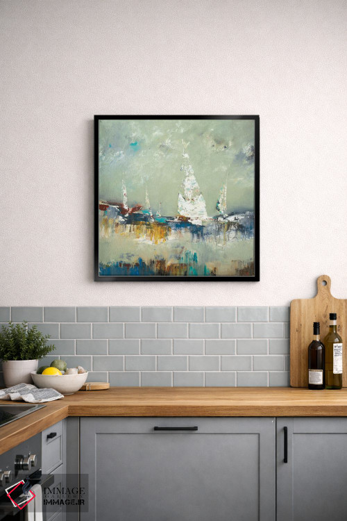 تابلو انتزاعی دور شدن با قایق اثر لیزا ریجرز - D5B