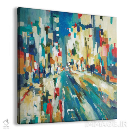 تابلو انتزاعی ضرباهنگ شهری اثر لیزا ریجرز - نمای پرسپکتیو محصول