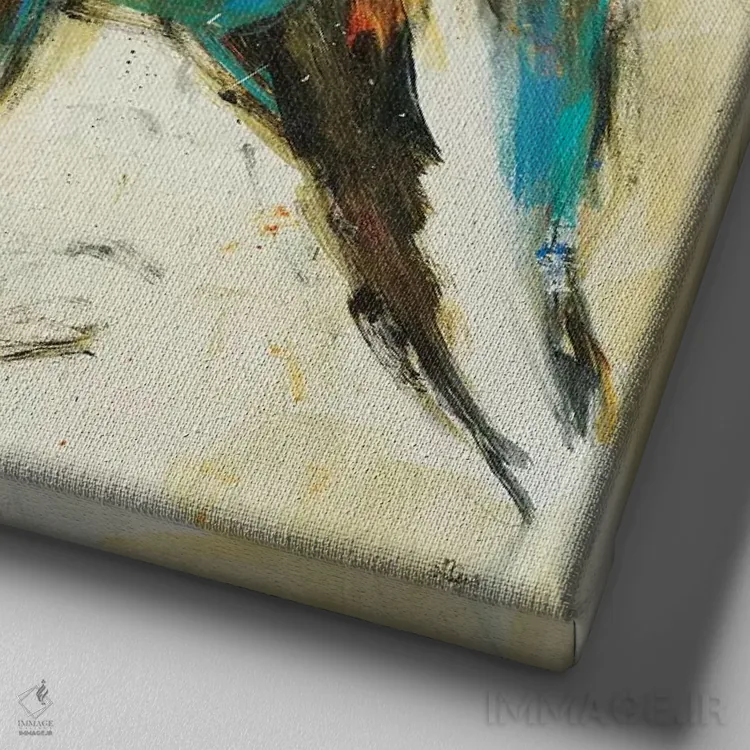 تابلو دکوراتیو تورو اثر لیزا ریجرز - نمای نزدیک بافت بوم