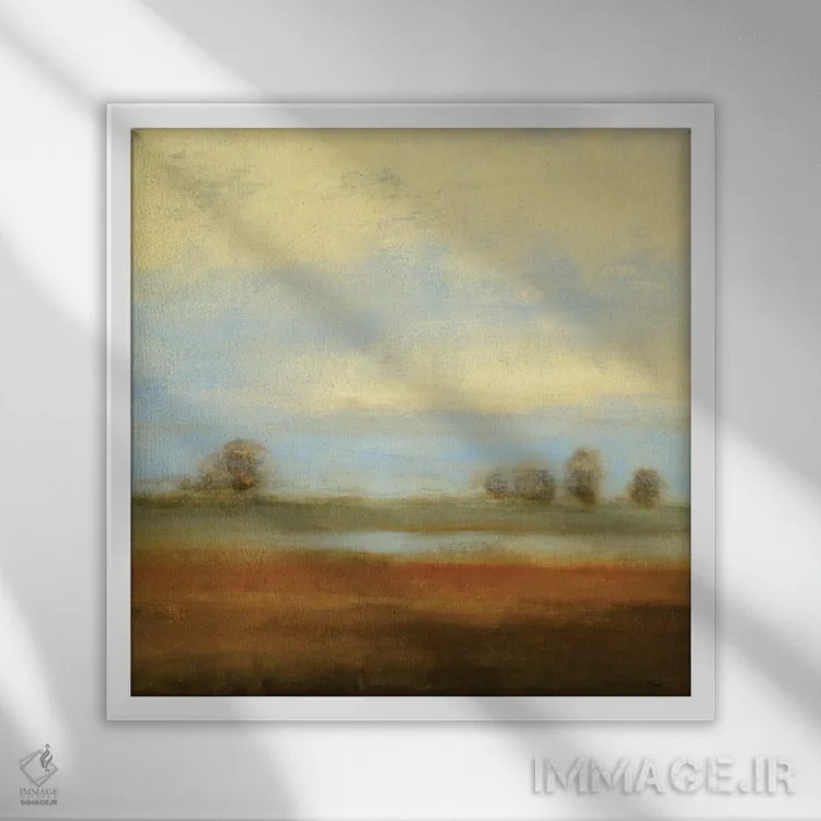 تابلو انتزاعی صحنه معاصر هشت اثر لیزا ریجرز - نمای قابدار سفید