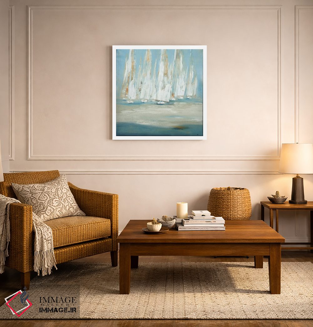 تابلو انتزاعی مسابقه قایق رانی اثر لیزا ریجرز - D5W