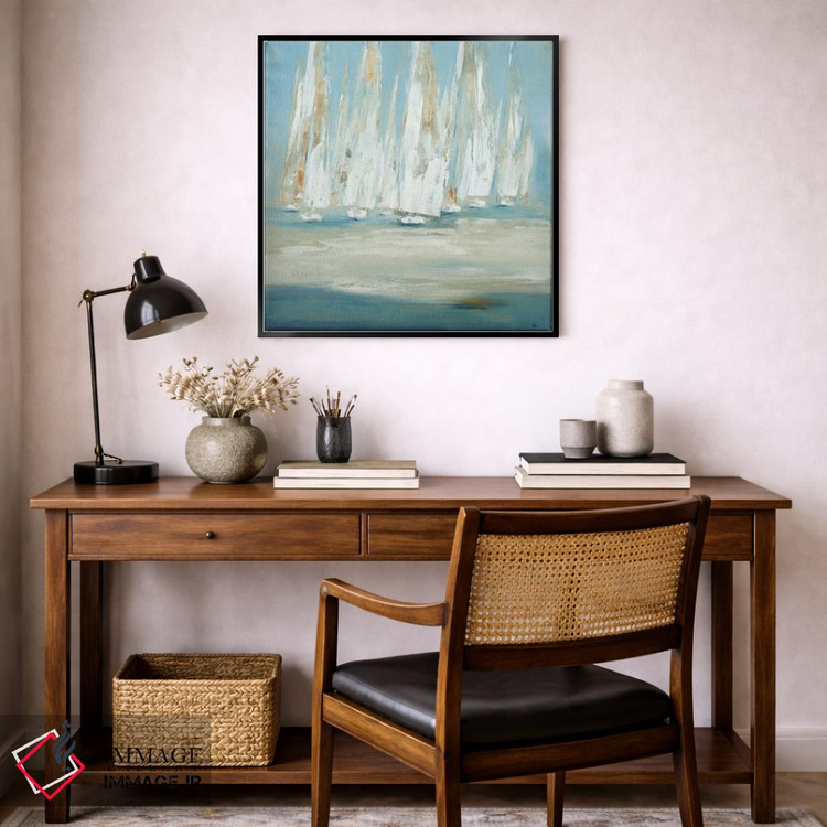 تابلو انتزاعی مسابقه قایق رانی اثر لیزا ریجرز - D6B