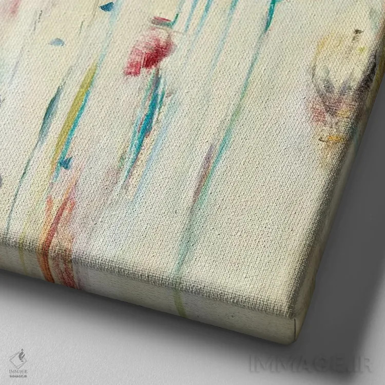 تابلو دکوراتیو پاشش گل یک اثر لیزا ریجرز - نمای نزدیک بافت بوم