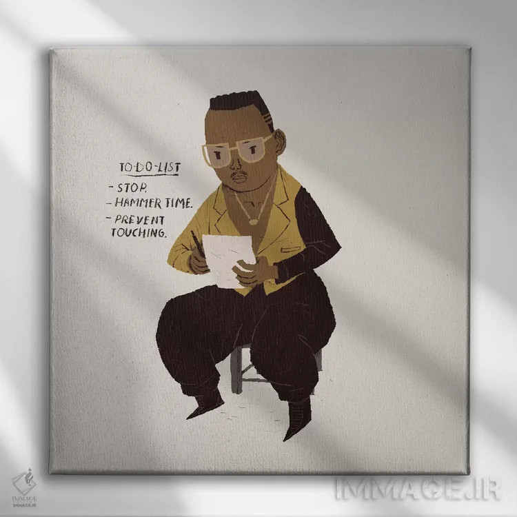 تابلو دکوراتیو لیست کارهای پتک اثر لوئیس روسکوش - نمای روبهرو روی دیوار