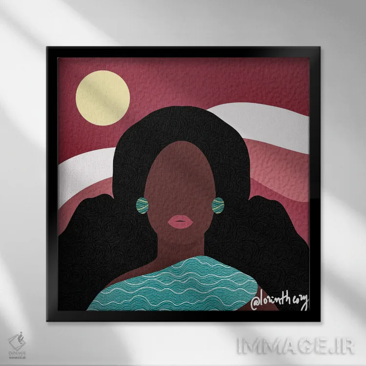 تابلو دکوراتیو هیلدا اثر لرین تیوری - نمای قابدار مشکی