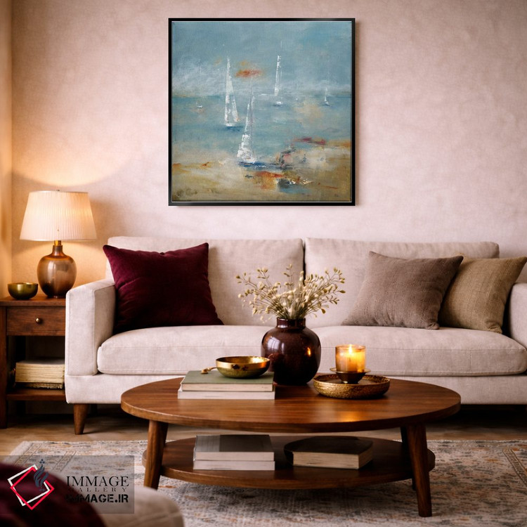 تابلو انتزاعی به سفر با قایق رفتن اثر لیزا ریجرز - D1B