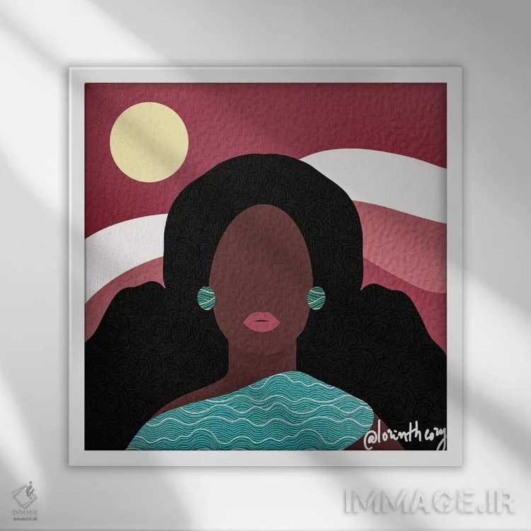 تابلو دکوراتیو هیلدا اثر لرین تیوری - نمای قابدار سفید