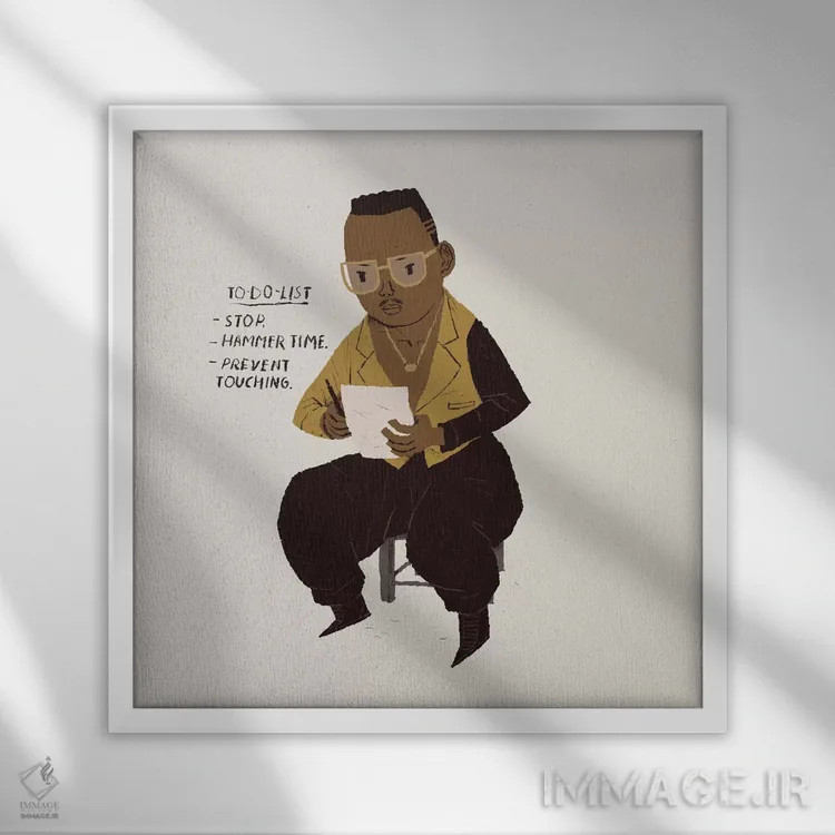 تابلو دکوراتیو لیست کارهای پتک اثر لوئیس روسکوش - نمای قابدار سفید