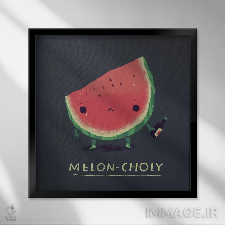 تابلو دکوراتیو خربزه اثر لوئیس روسکوش - نمای قابدار مشکی