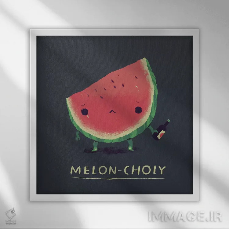 تابلو دکوراتیو خربزه اثر لوئیس روسکوش - نمای قابدار سفید