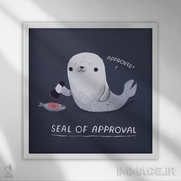 تابلو دکوراتیو مهر تایید اثر لوئیس روسکوش - نمای قابدار سفید