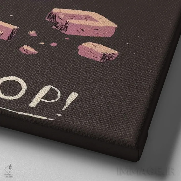 تابلو دکوراتیو کاتلت گوشت خوک اثر لوئیس روسکوش - نمای نزدیک بافت بوم