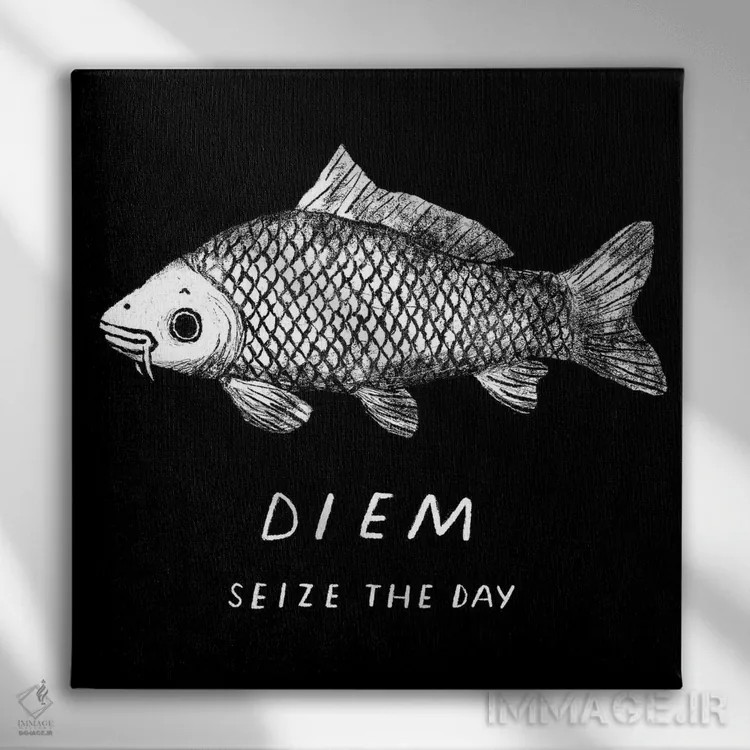 تابلو دکوراتیو دم را غنیمت شمار اثر لوئیس روسکوش - نمای روبهرو روی دیوار