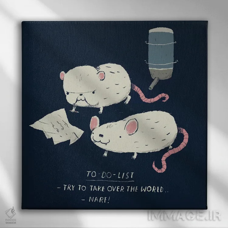 تابلو دکوراتیو لیست کارهای پینکی و برین اثر لوئیس روسکوش - نمای روبهرو روی دیوار