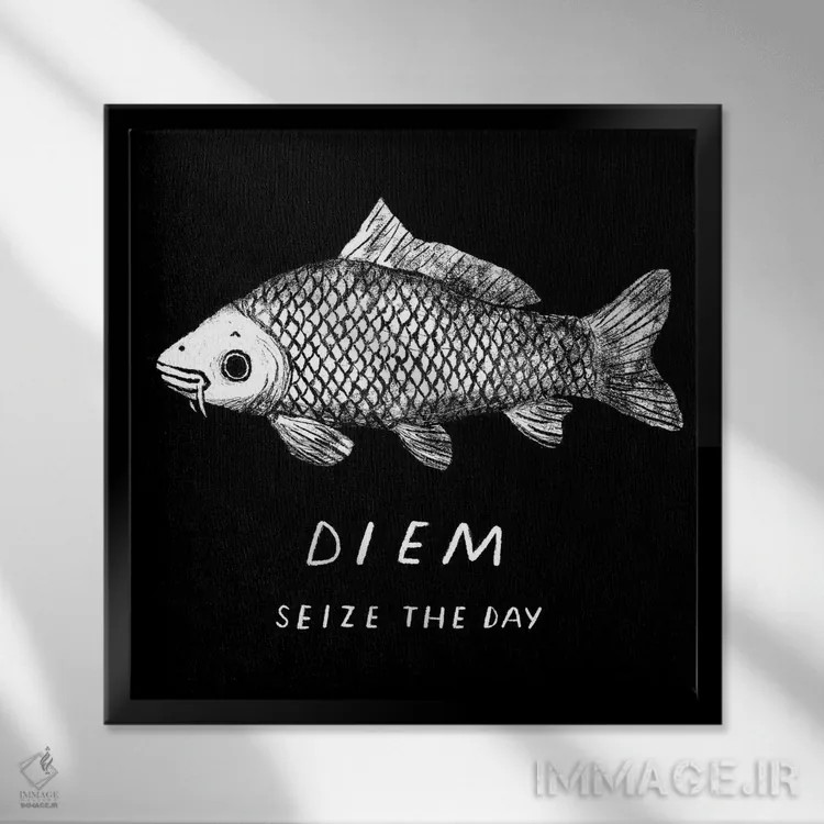 تابلو دکوراتیو دم را غنیمت شمار اثر لوئیس روسکوش - نمای قابدار مشکی