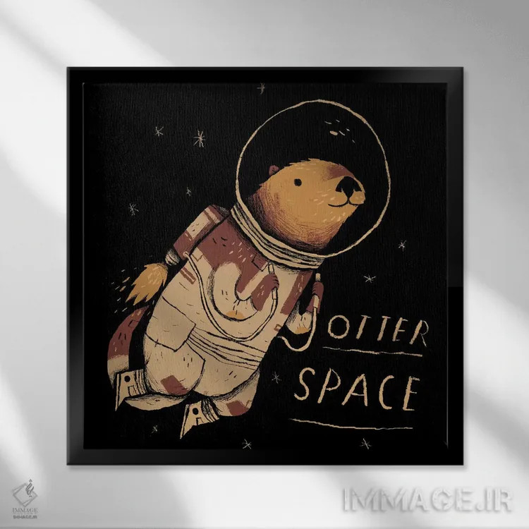 تابلو دکوراتیو فضای سمور اثر لوئیس روسکوش - نمای قابدار مشکی