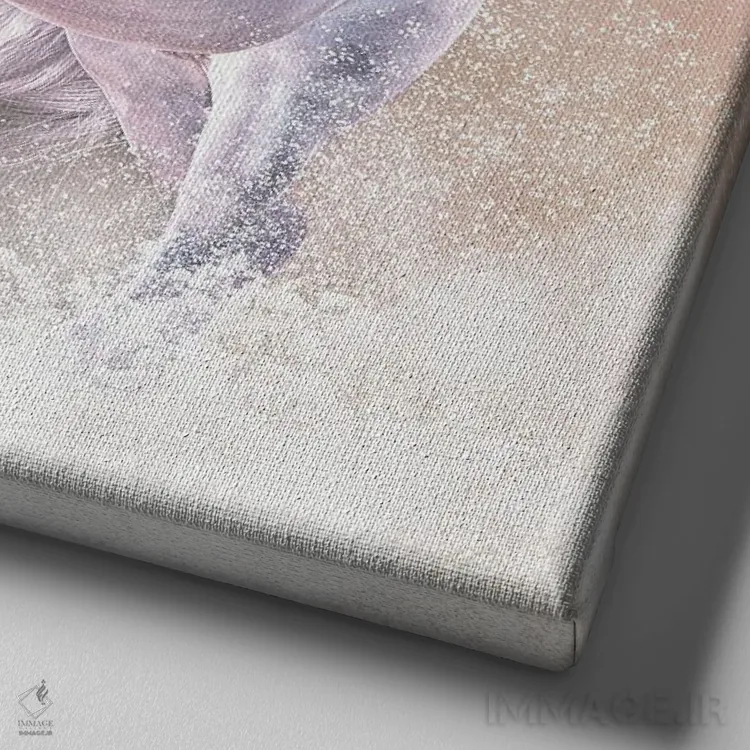 تابلو دکوراتیو شبح برفی اثر لوری پرایندل - نمای نزدیک بافت بوم