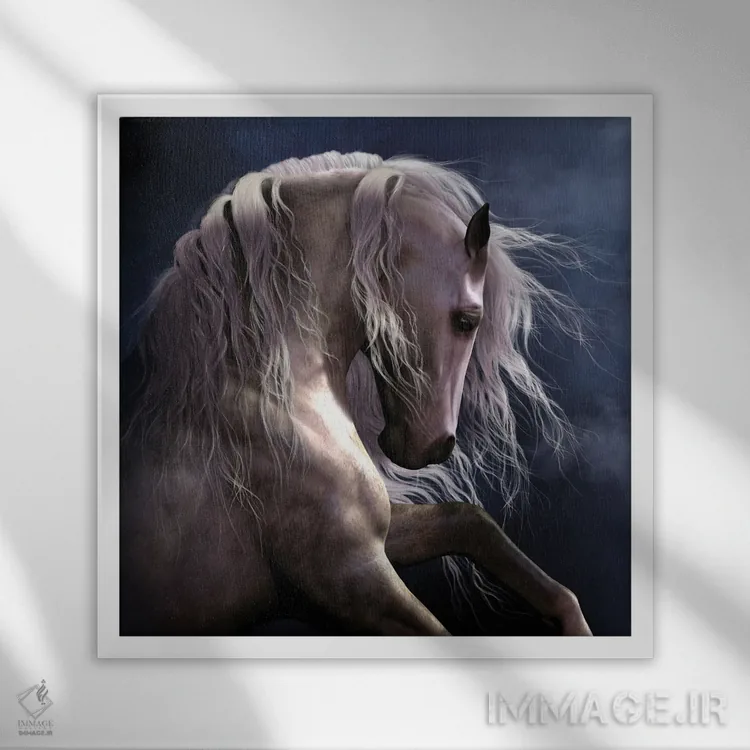 تابلو دکوراتیو شبح نقره ای ۲ اثر لوری پرایندل - نمای قابدار سفید