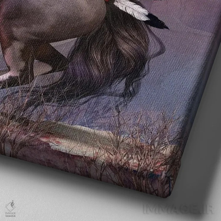 تابلو دکوراتیو سردست جنگی اثر لوری پرایندل - نمای نزدیک بافت بوم