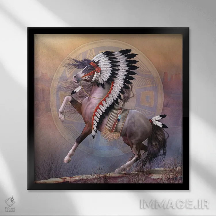 تابلو دکوراتیو سردست جنگی اثر لوری پرایندل - نمای قابدار مشکی