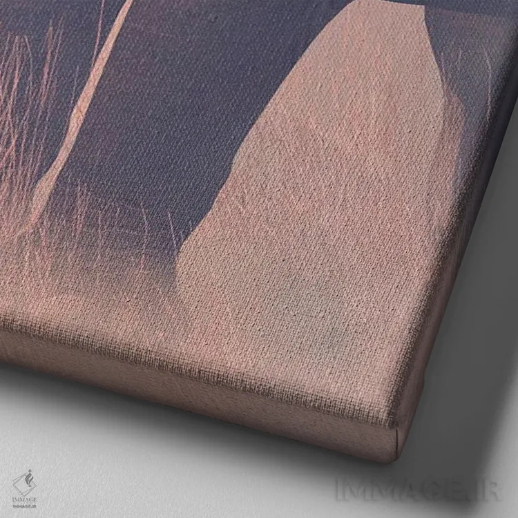 تابلو دکوراتیو اکو و آبنوس اثر لوری پرایندل - نمای نزدیک بافت بوم