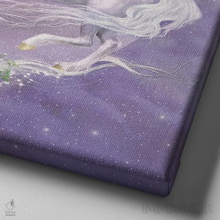 تابلو دکوراتیو مونیکورن اثر لوری پرایندل - نمای نزدیک بافت بوم