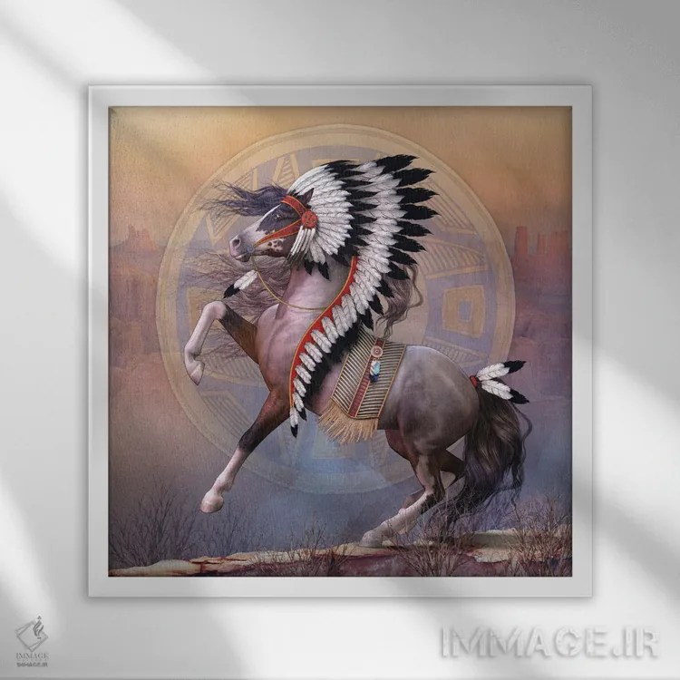 تابلو دکوراتیو سردست جنگی اثر لوری پرایندل - نمای قابدار سفید