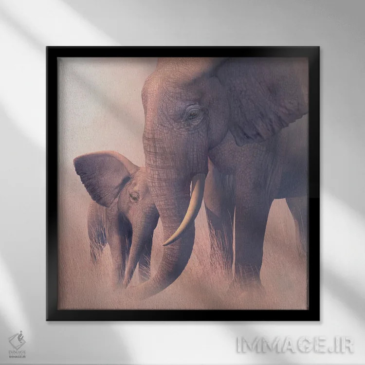 تابلو دکوراتیو اکو و آبنوس اثر لوری پرایندل - نمای قابدار مشکی