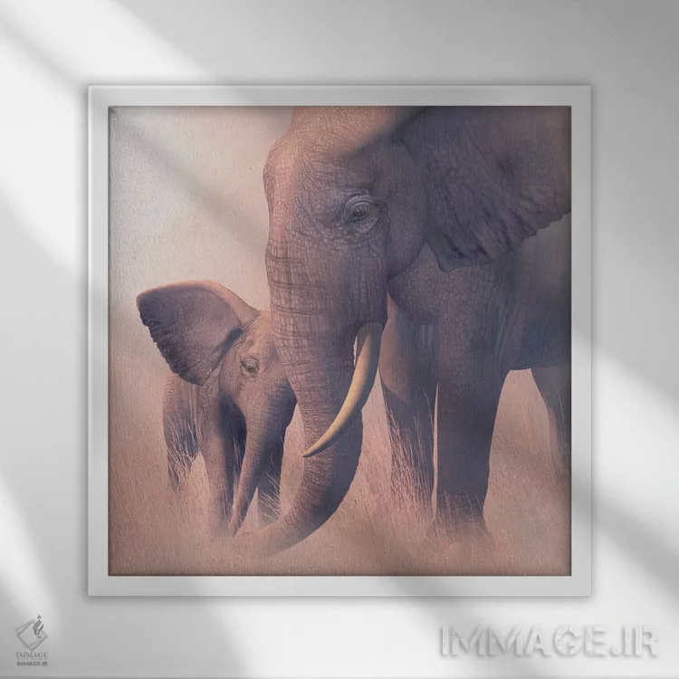 تابلو دکوراتیو اکو و آبنوس اثر لوری پرایندل - نمای قابدار سفید