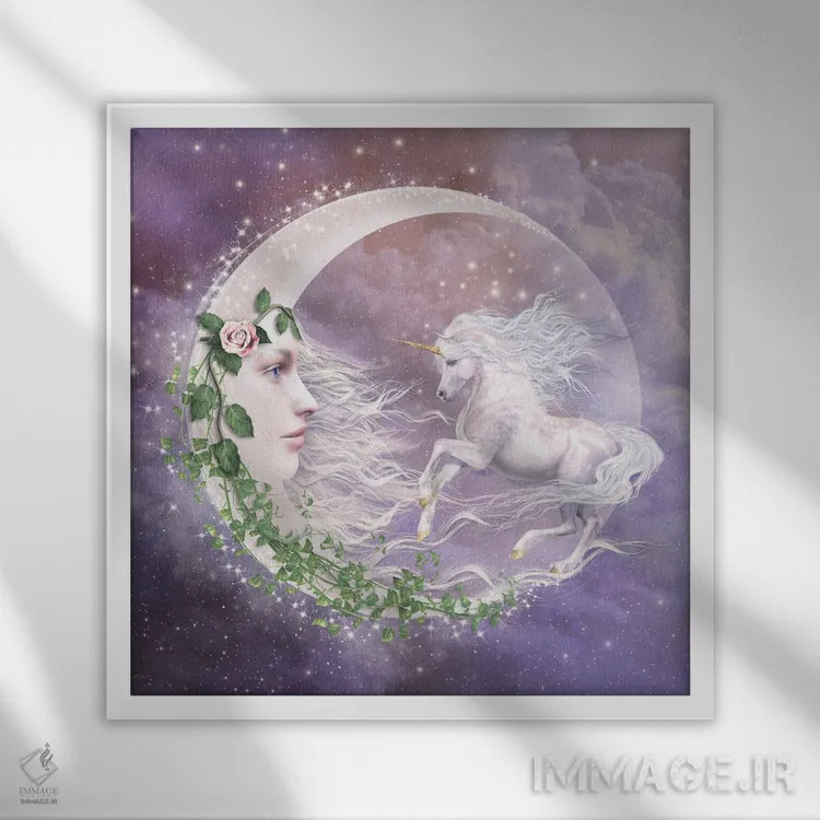 تابلو دکوراتیو مونیکورن اثر لوری پرایندل - نمای قابدار سفید