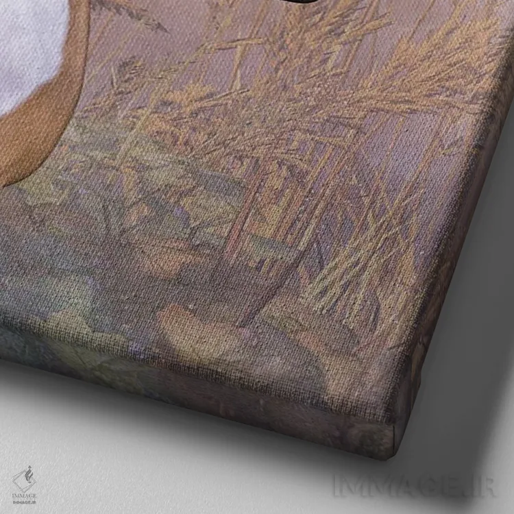 تابلو دکوراتیو دختر باد اثر لوری پرایندل - نمای نزدیک بافت بوم