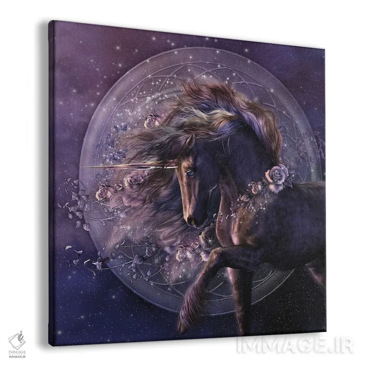 تابلو دکوراتیو رز سیاه خیالی اثر لوری پرایندل - نمای پرسپکتیو محصول