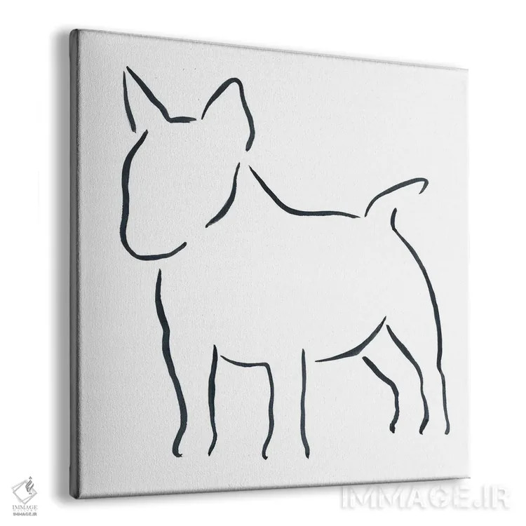 تابلو مینیمال بول تریر مینیاتوری اثر لزلی بیشاپ - نمای پرسپکتیو محصول