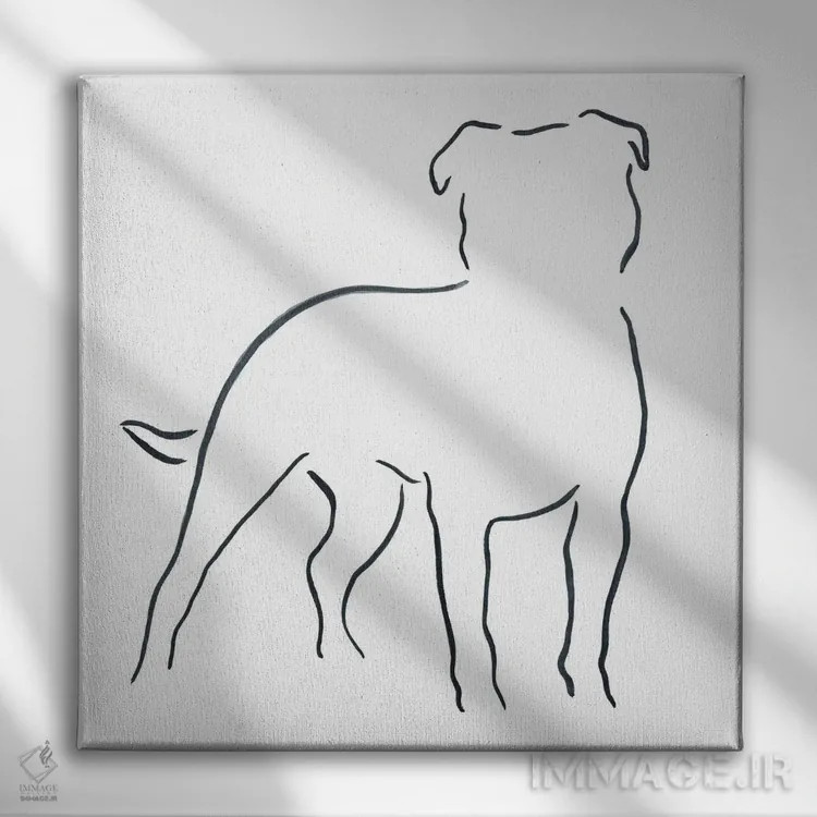 تابلو مینیمال استفوردشایر بول تریر اثر لزلی بیشاپ - نمای روبهرو روی دیوار