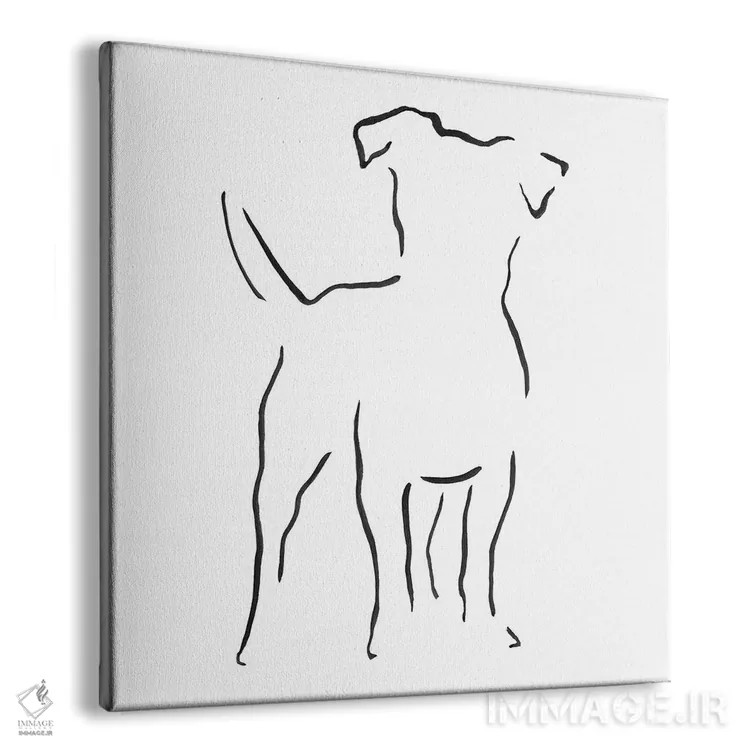 تابلو مینیمال جک راسل تریر اثر لزلی بیشاپ - نمای پرسپکتیو محصول