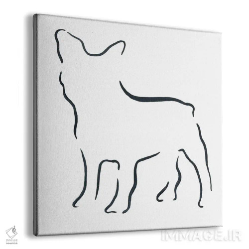 تابلو مینیمال بولداگ فرانسوی اثر لزلی بیشاپ - نمای پرسپکتیو محصول