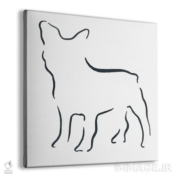 تابلو مینیمال بولداگ فرانسوی اثر لزلی بیشاپ - نمای پرسپکتیو محصول