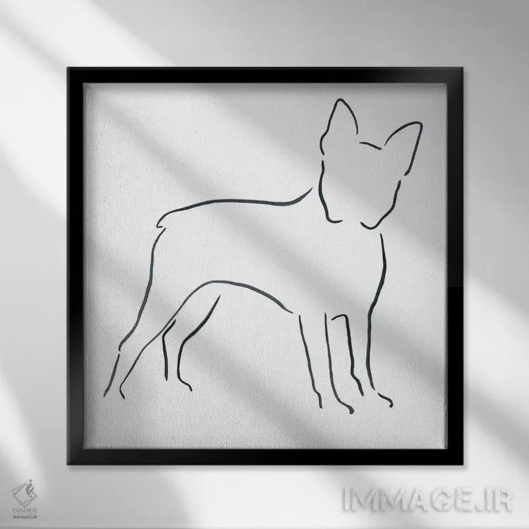 تابلو مینیمال بوستون تریر اثر لزلی بیشاپ - نمای قابدار مشکی