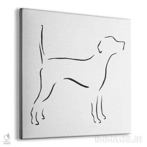 تابلو مینیمال پوینتر انگلیسی با دم بالا اثر لزلی بیشاپ - نمای پرسپکتیو محصول