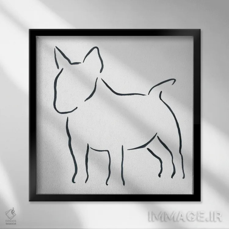 تابلو مینیمال بول تریر مینیاتوری اثر لزلی بیشاپ - نمای قابدار مشکی