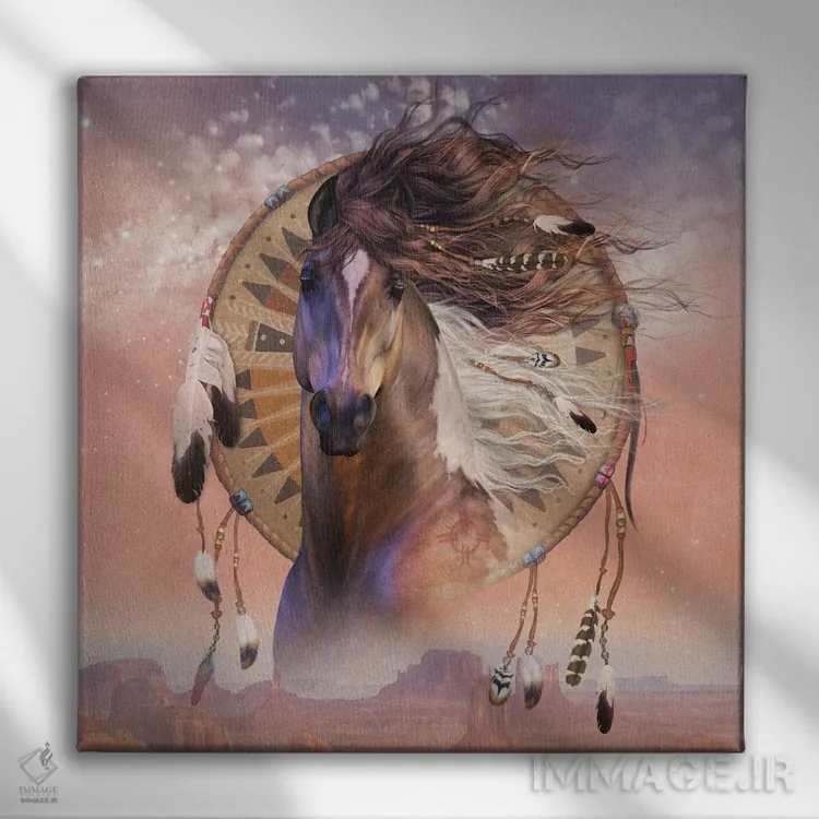 تابلو دکوراتیو پسر بومی اثر لوری پرایندل - نمای روبهرو روی دیوار