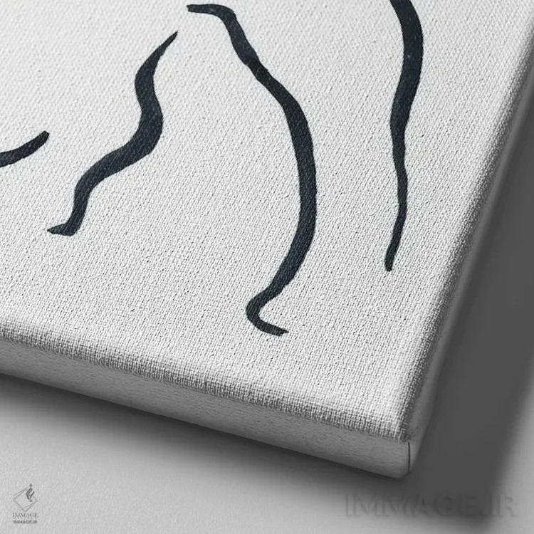 تابلو مینیمال بولداگ فرانسوی اثر لزلی بیشاپ - نمای نزدیک بافت بوم